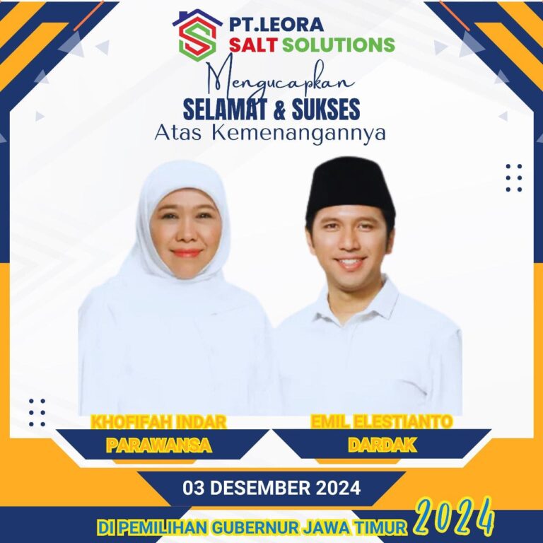 Mohammad Ishak dari PT Leora Salt Solution Ucapkan Selamat kepada Khofifah Indar Parawansa Dan Emil Elistianto Dardak