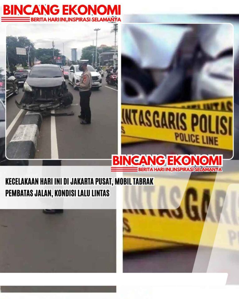 Kecelakaan Hari Ini di Jakarta Pusat, Mobil Tabrak Pembatas Jalan, Kondisi Lalu Lintas