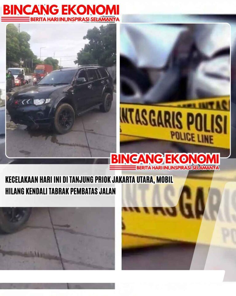 Kecelakaan Hari Ini di Tanjung Priok Jakarta Utara, Mobil Hilang Kendali Tabrak Pembatas Jalan