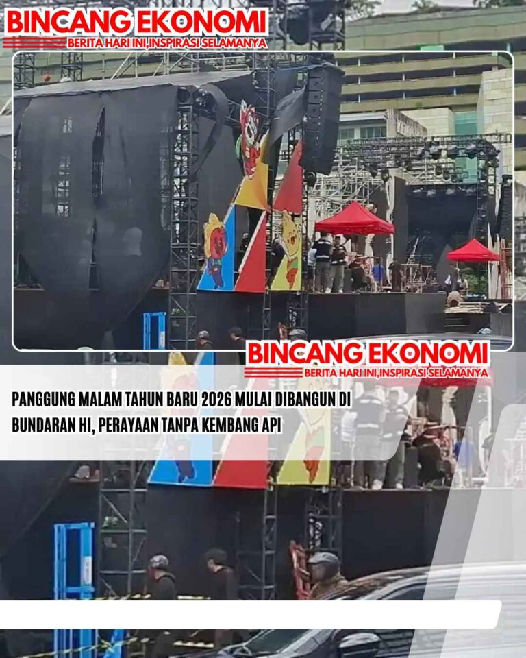 Panggung Malam Tahun Baru 2026 Mulai Dibangun di Bundaran HI, Perayaan Tanpa Kembang Api