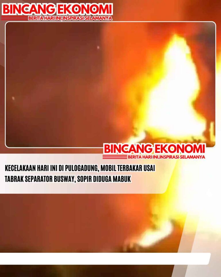 Kecelakaan Hari Ini di Pulogadung, Mobil Terbakar Usai Tabrak Separator Busway, Sopir Diduga Mabuk